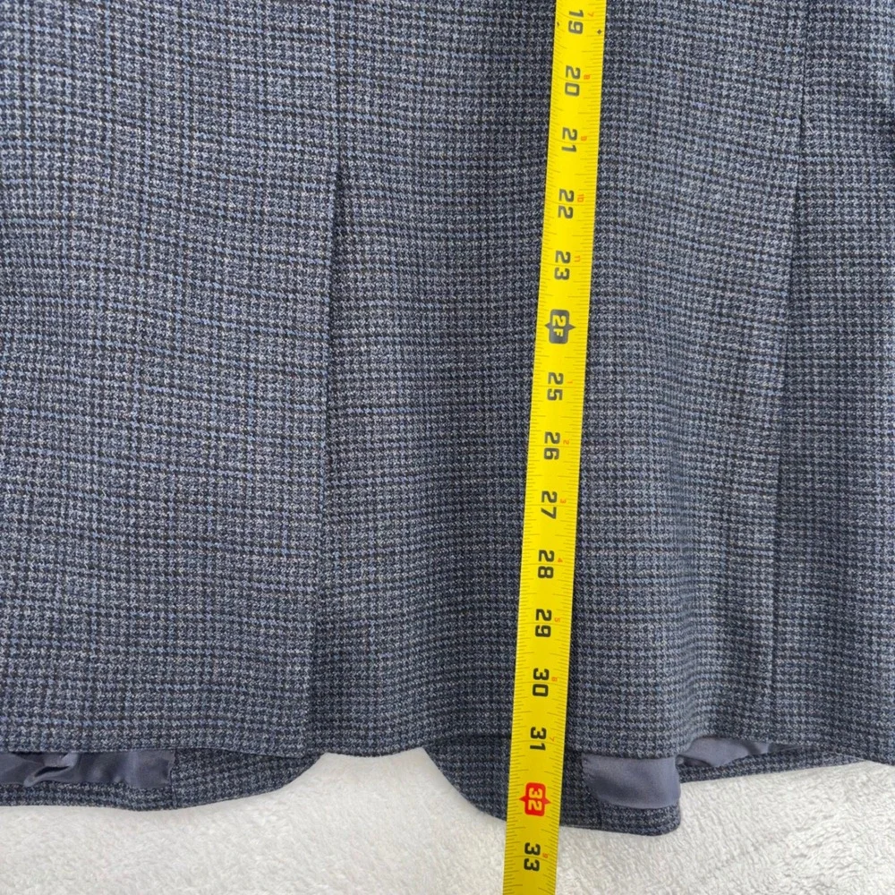 Jos. A. Bank Signature Collection Mens 44R Wool Blazer Blue Gray Houndstooth